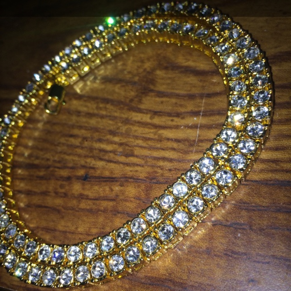 18k Gold Iced Out Tennis Chain